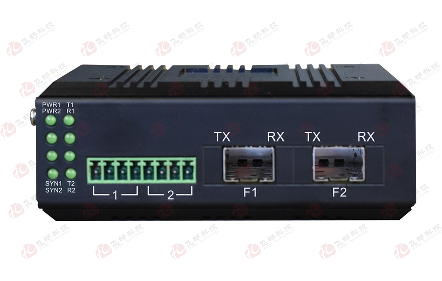 飞畅科技-工业轨式1-2路RS232/422/485(三种接口可选) 光纤环网 光端机