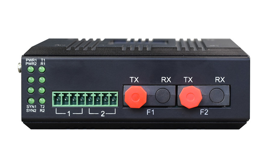 飞畅科技-工业轨式1-2路RS232/422/485(三种接口可选) 光纤环网 光端机