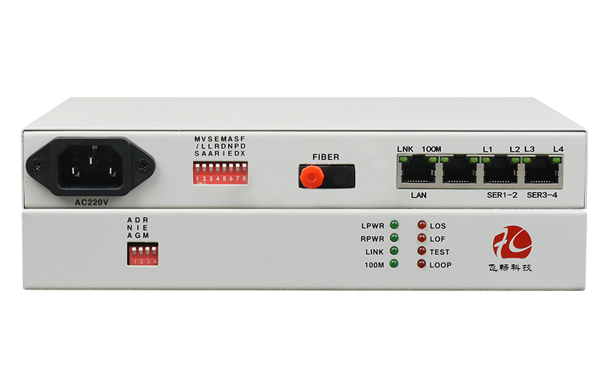 飞畅科技-光纤-ETH+4RS232转换器（带宽2M）