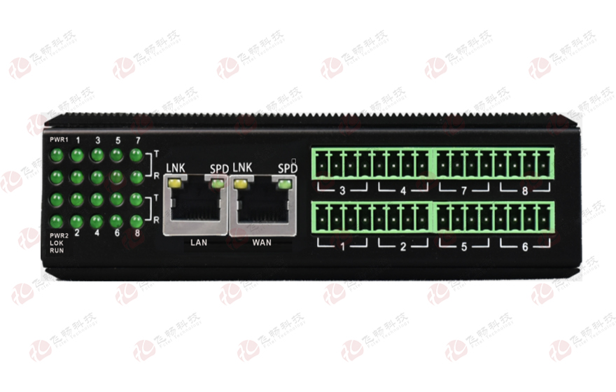 飞畅科技-工业轨式8路串口服务器(带WEB与SN