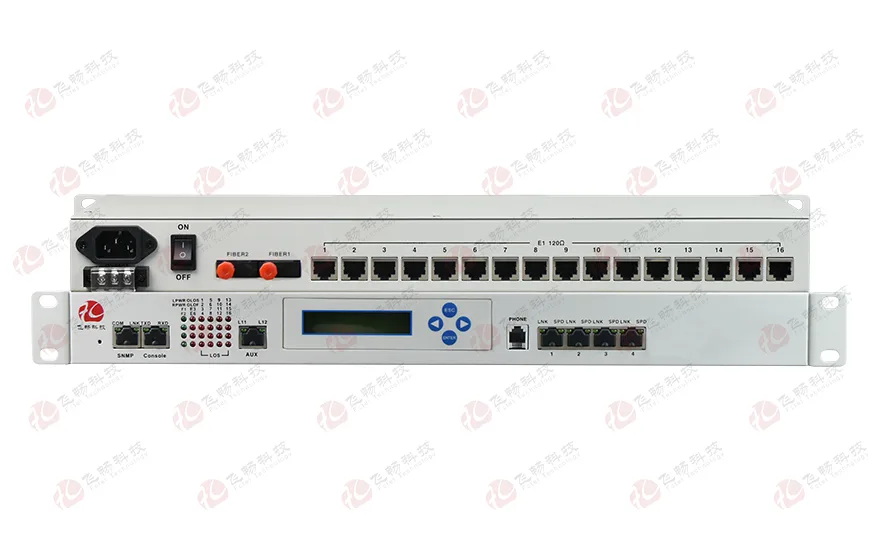 16E1+4GE 带LCD显示 PDH光端机