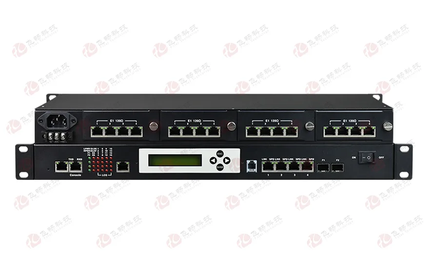 16E1+4xFE 物理隔离 带LCD插卡 PDH光端机