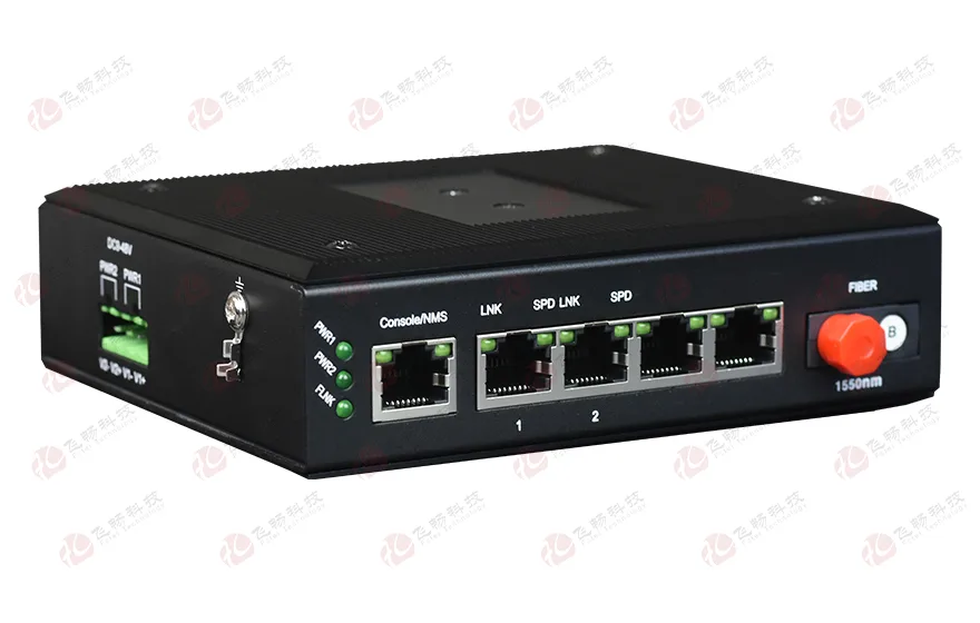 网管型 工业级1光2电千兆光纤收发器