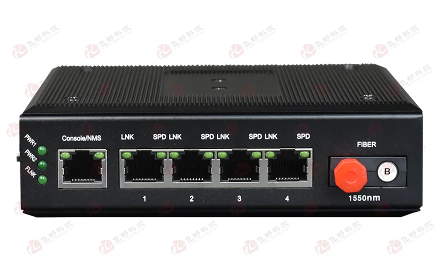 网管型 工业级1光4电千兆光纤收发器