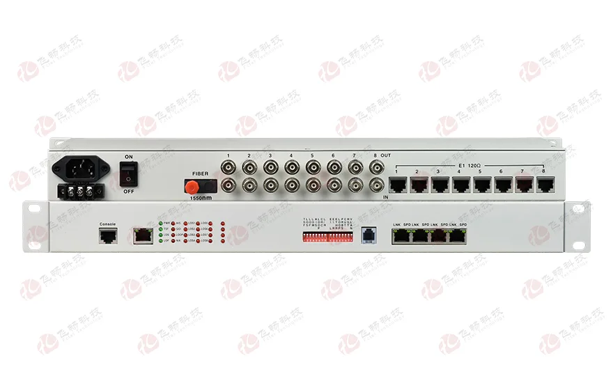 8E1+4xGE 双阻抗 1+1光备份 PDH光端机