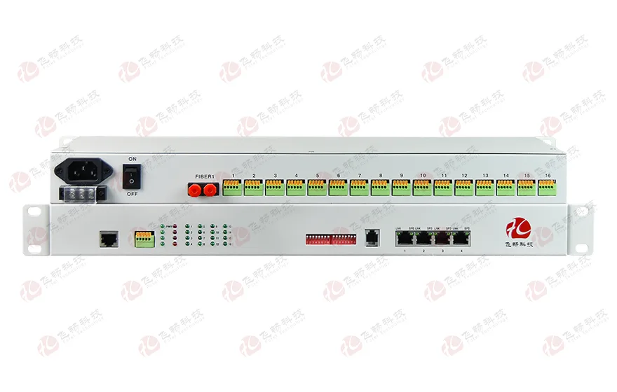 4路百兆以太+16路RS232/422/485/TTL 光纤收发器