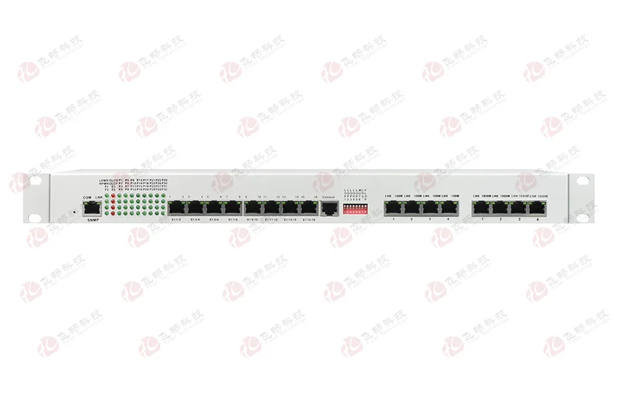 32路电话+16E1+4FE+4GE+2路数据+SNMP+console（19英寸，物理隔离）电话光端机