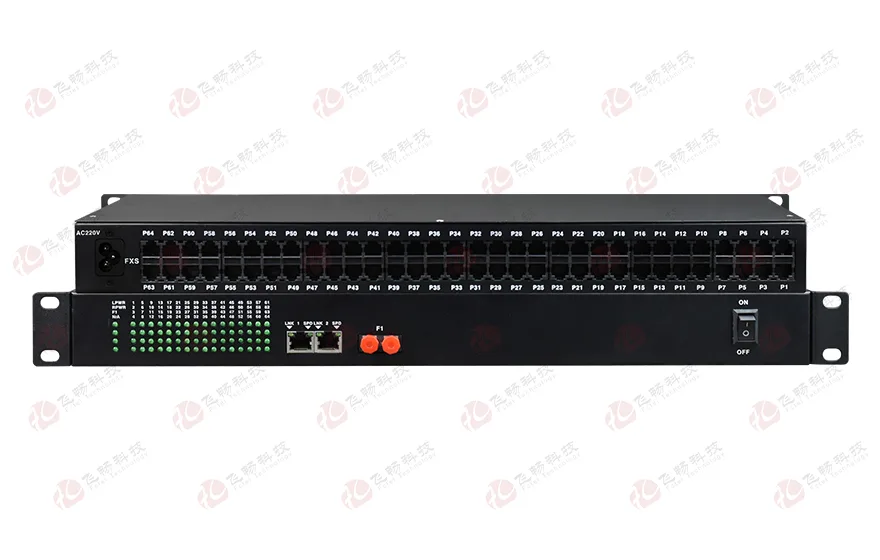 64路电话（RJ11）+2路百兆以太网 电话光端机