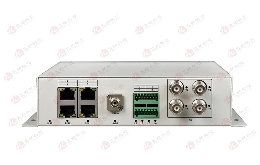 桌面式 4路3G HD-SDI视频+2路千电+2路百电(物理隔离)+开关量+串口光端机