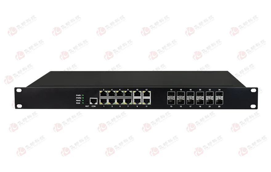 工业轨式 管理型12路千兆电+12路千兆SFP光口 交换机