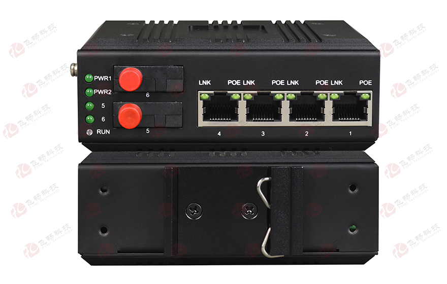 飞畅科技-mini工业轨式 管理型带RSTP环网 2光4电