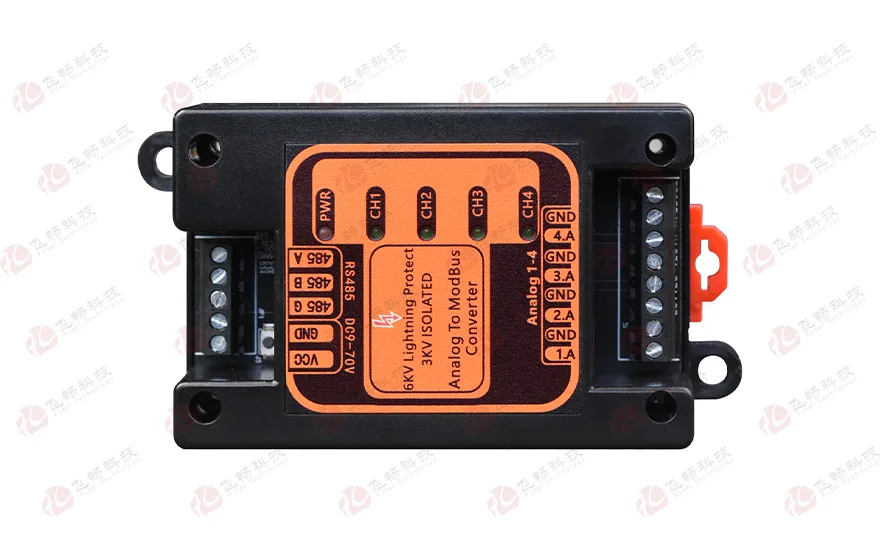 工业级 轨式4路模拟量输入 ModBus RTU