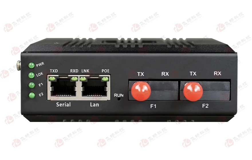 工业轨式16路DI/DO/AI/AO开关量模拟量光纤自愈环网ModBus RTU&TCP采集器
