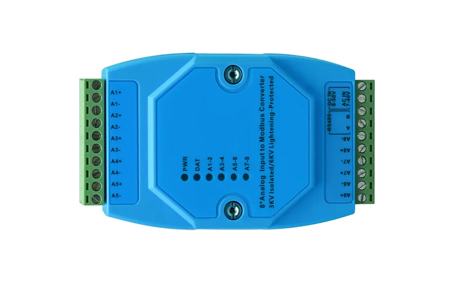 飞畅科技-工业级 轨式8路模拟量输入 ModBus